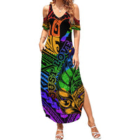 New Zealand LGBT Fern Heart Family Matching Summer Maxi Dress and Hawaiian Shirt Dont judge What You Dont Understand LT9 Mom's Dress - Polynesian Pride