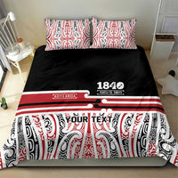 Personalised Toitu Te Tiriti Aotearoa 1840 Bedding Set Red Kowhaiwhai Puhoro LT9 - Polynesian Pride