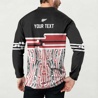 Personalised Toitu Te Tiriti Aotearoa 1840 Button Sweatshirt Red Kowhaiwhai Puhoro LT9 - Polynesian Pride