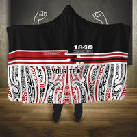 Personalised Toitu Te Tiriti Aotearoa 1840 Hooded Blanket Red Kowhaiwhai Puhoro LT9 - Polynesian Pride