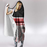 Personalised Toitu Te Tiriti Aotearoa 1840 Hooded Blanket Red Kowhaiwhai Puhoro LT9 - Polynesian Pride