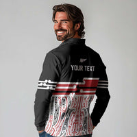 Personalised Toitu Te Tiriti Aotearoa 1840 Long Sleeve Polo Shirt Red Kowhaiwhai Puhoro - Polynesian Pride