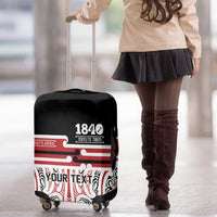 Personalised Toitu Te Tiriti Aotearoa 1840 Luggage Cover Red Kowhaiwhai Puhoro - Polynesian Pride