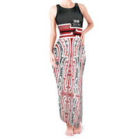 Personalised Toitu Te Tiriti Aotearoa 1840 Tank Maxi Dress Red Kowhaiwhai Puhoro - Polynesian Pride