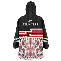 Personalised Toitu Te Tiriti Aotearoa 1840 Wearable Blanket Hoodie Red Kowhaiwhai Puhoro - Polynesian Pride