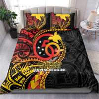 Papua New Guinea Tribal Tattoo Bedding Set 50th Independence Anniversary