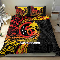 Papua New Guinea Tribal Tattoo Bedding Set 50th Independence Anniversary