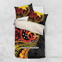 Papua New Guinea Tribal Tattoo Bedding Set 50th Independence Anniversary