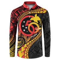 Papua New Guinea Tribal Tattoo Button Sweatshirt 50th Independence Anniversary