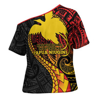 Papua New Guinea Tribal Tattoo Cross Shoulder Shirt 50th Independence Anniversary - Polynesian Pride