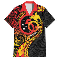 Papua New Guinea Tribal Tattoo Family Matching Puletasi and Hawaiian Shirt 50th Independence Anniversary
