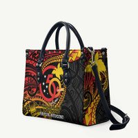Papua New Guinea Tribal Tattoo Leather Bag 50th Independence Anniversary LT9 Black - Polynesian Pride