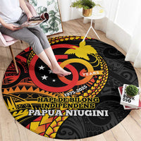 Papua New Guinea Tribal Tattoo Round Carpet 50th Independence Anniversary LT9 - Polynesian Pride