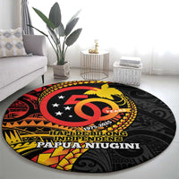 Papua New Guinea Tribal Tattoo Round Carpet 50th Independence Anniversary LT9 - Polynesian Pride