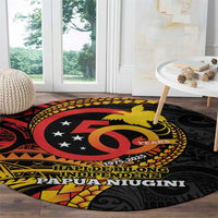 Papua New Guinea Tribal Tattoo Round Carpet 50th Independence Anniversary LT9 - Polynesian Pride