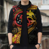 Papua New Guinea Tribal Tattoo Sleeveless Puffer Jacket 50th Independence Anniversary - Polynesian Pride