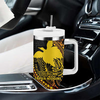 Papua New Guinea Tribal Tattoo Tumbler With Handle 50th Independence Anniversary