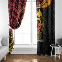 Papua New Guinea Tribal Tattoo Window Curtain 50th Independence Anniversary