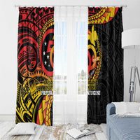 Papua New Guinea Tribal Tattoo Window Curtain 50th Independence Anniversary