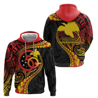 Papua New Guinea Tribal Tattoo Zip Hoodie 50th Independence Anniversary