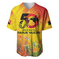 Papua New Guinea Unity in Diversity Baseball Jersey 50th Indipendens Papua Niugini LT9 Gold - Polynesian Pride