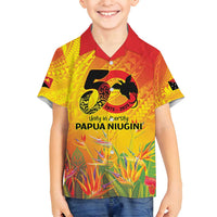 Papua New Guinea Unity in Diversity Family Matching Off Shoulder Short Dress and Hawaiian Shirt 50th Indipendens Papua Niugini