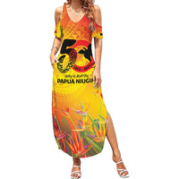 Papua New Guinea Unity in Diversity Family Matching Summer Maxi Dress and Hawaiian Shirt 50th Indipendens Papua Niugini