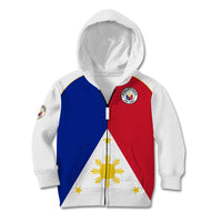 Philippines Concept Home Football Kid Hoodie Pilipinas Flag White Style 2023 LT9 Zip Hoodie White - Polynesian Pride
