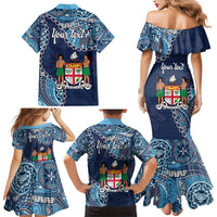 Personalised Fiji 54th Anniversary Family Matching Mermaid Dress and Hawaiian Shirt Siga Ni Bula Galala Marautaki O Viti LT9