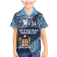 Personalised Fiji 54th Anniversary Family Matching Mermaid Dress and Hawaiian Shirt Siga Ni Bula Galala Marautaki O Viti LT9