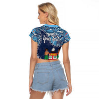 Personalised Fiji 54th Anniversary Raglan Cropped T Shirt Siga Ni Bula Galala Marautaki O Viti LT9