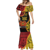 Personalised Papua New Guinea 49th Anniversary Mermaid Dress Hapi De bilong Indipendens Papua Niugini LT9 - Polynesian Pride