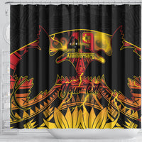 Personalised Papua New Guinea 49th Anniversary Shower Curtain Bird of Paradise Unity In Diversity