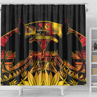 Personalised Papua New Guinea 49th Anniversary Shower Curtain Bird of Paradise Unity In Diversity