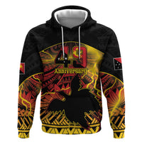 Personalised Papua New Guinea 49th Anniversary Zip Hoodie Bird of Paradise Unity In Diversity