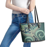 Hawaiian Hibiscus Tribal Vintage Motif Leather Tote Bag Ver 1