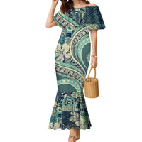 Hawaiian Hibiscus Tribal Vintage Motif Mermaid Dress Ver 1 LT9 Women Sea Green - Polynesian Pride