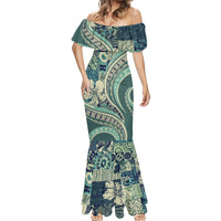Hawaiian Hibiscus Tribal Vintage Motif Mermaid Dress Ver 1 LT9 - Polynesian Pride