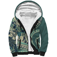 Hawaiian Hibiscus Tribal Vintage Motif Sherpa Hoodie Ver 1
