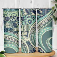 Hawaiian Hibiscus Tribal Vintage Motif Skinny Tumbler Ver 1