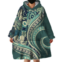 Hawaiian Hibiscus Tribal Vintage Motif Wearable Blanket Hoodie Ver 1