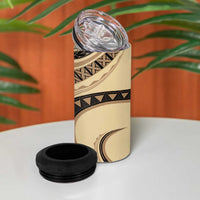 Hawaiian Hibiscus Tribal Vintage Motif 4 in 1 Can Cooler Tumbler Ver 2