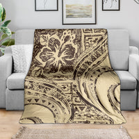 Hawaiian Hibiscus Tribal Vintage Motif Blanket Ver 3