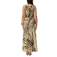 Hawaiian Hibiscus Tribal Vintage Motif Family Matching Tank Maxi Dress and Hawaiian Shirt Ver 3