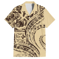 Hawaiian Hibiscus Tribal Vintage Motif Hawaiian Shirt Ver 3 LT9 Beige - Polynesian Pride