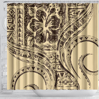 Hawaiian Hibiscus Tribal Vintage Motif Shower Curtain Ver 3