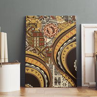 Hawaiian Hibiscus Tribal Vintage Motif Canvas Wall Art Ver 4