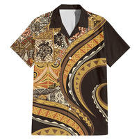 Hawaiian Hibiscus Tribal Vintage Motif Family Matching Mermaid Dress and Hawaiian Shirt Ver 4