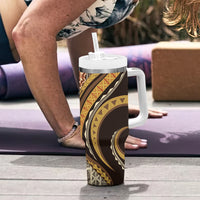 Hawaiian Hibiscus Tribal Vintage Motif Tumbler With Handle Ver 4