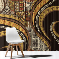 Hawaiian Hibiscus Tribal Vintage Motif Window Curtain Ver 4